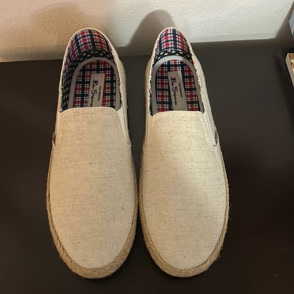 Ben Sherman Jenson Heel Slip on NT 15 Natural Cotton width Medium men 8